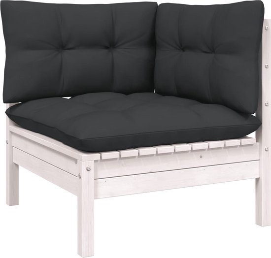 vidaXL Ensemble de salon 7 pièces avec coussins Bois de pin Blanc