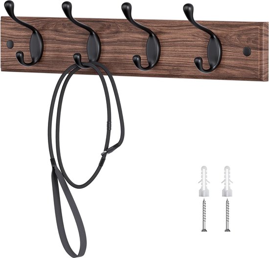 EVERHAVEN Pianokapstok – Beukenhout – Wandkapstok 48 cm – 6 Inklapbare Haken – Design Kapstok voor Hal en Gang EVERHAVEN Pianokapstok – Beukenhout – Wandkapstok 48 cm – 6 Inklapbare Haken – Design Kapstok voor Hal en Gang