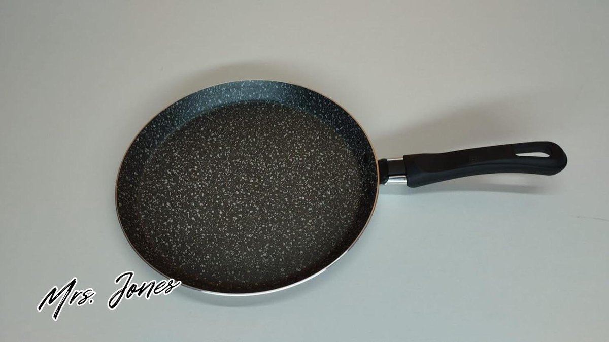 Mrs. Jones Crêpe Pan 22 cm antiaanbaklaag en krasvrije leisteen coating vaatwasmachinebestendig .
