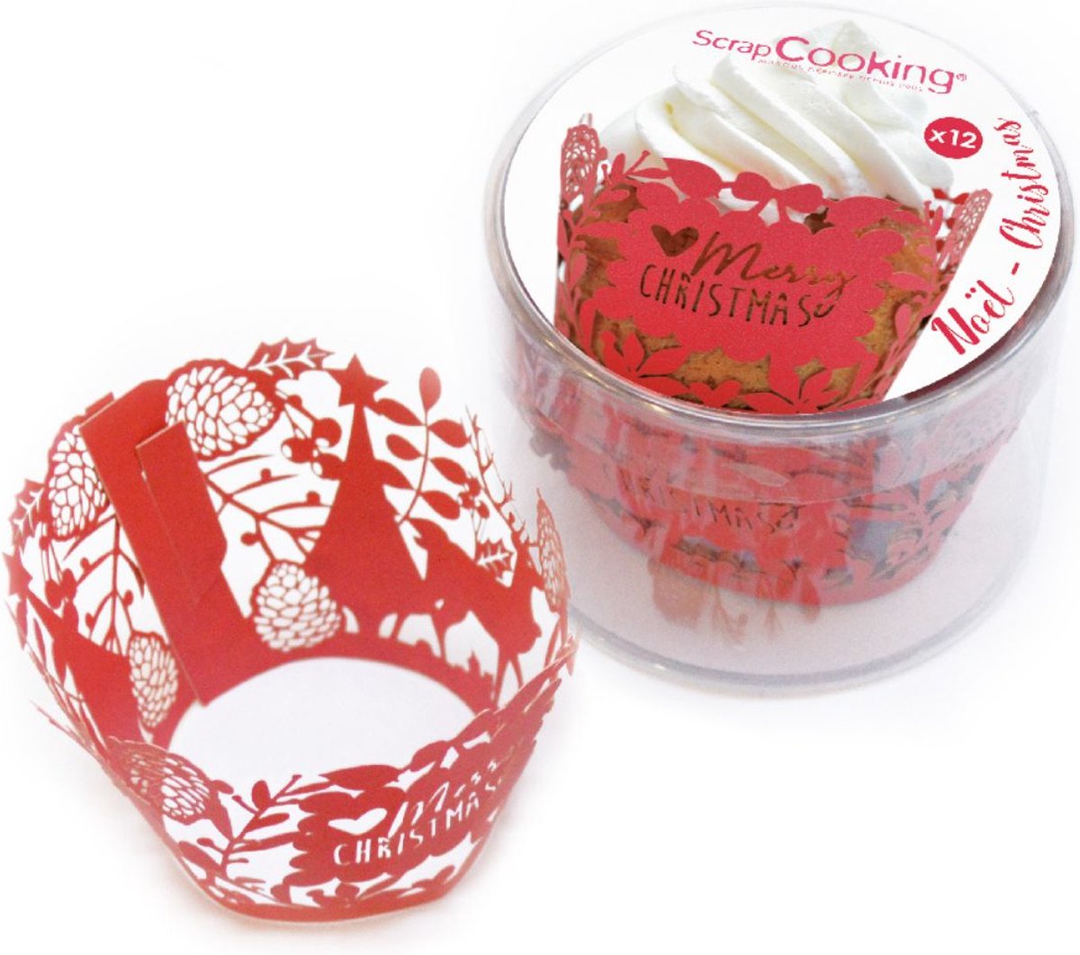 ScrapCooking Cupcakevormpjes Kerstmis pk/12