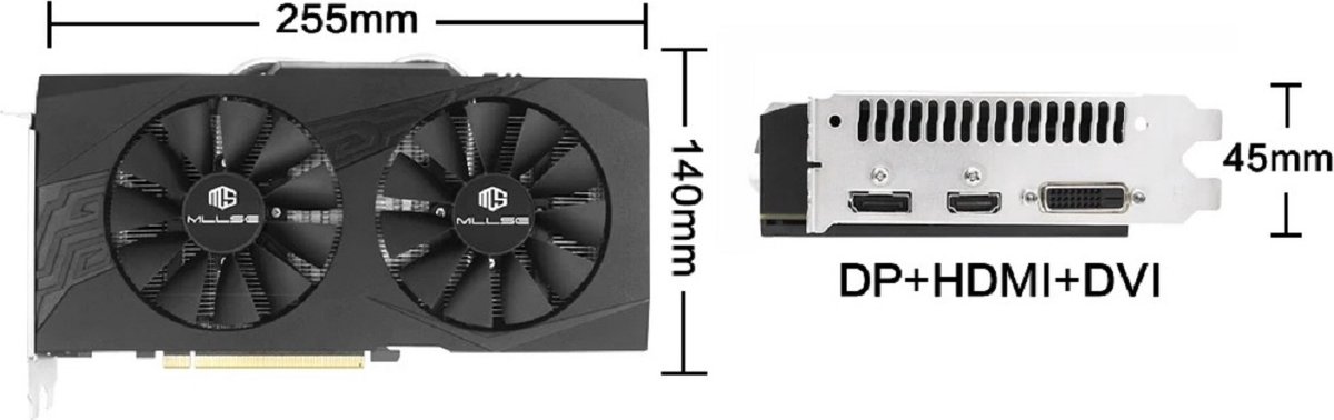 Mllse Amd Radeon Rx 580 Videokaart - 8Gb Gddr5 - 1X Displayport - 1X Hdmi - 1X - afbeelding 2