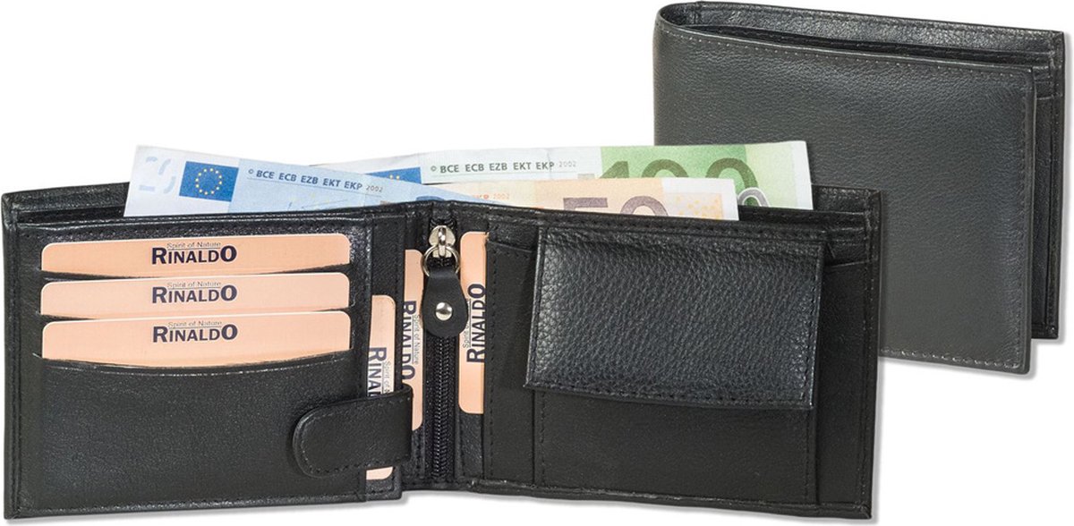 Rimbaldi Leren Mannen Portemonnee Billfold RFID | Nappa leer | Zwart