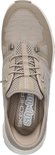 Bovenaanzicht van beige Skechers Slip-ins Glide-Step sneakers met Air-Cooled Memory Foam binnenzool.