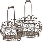 paniers en fer - Décoration d'intérieur - lot de 2 - 49,5 cm de hauteur