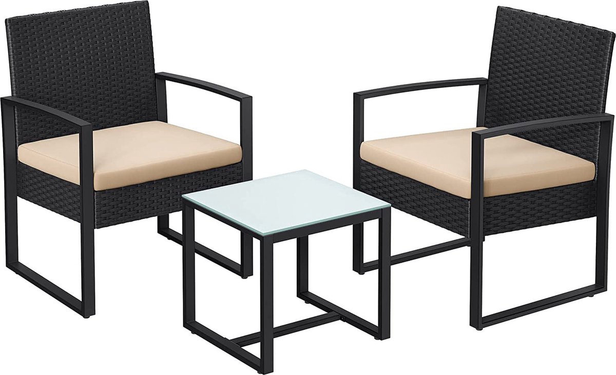 Polyrattan Tuinmeubelset - Patioset - Buitenzitplaats - Duurzaam Comfort - Stoel 53x57,5x76cm, Tafel 42x40x39cm