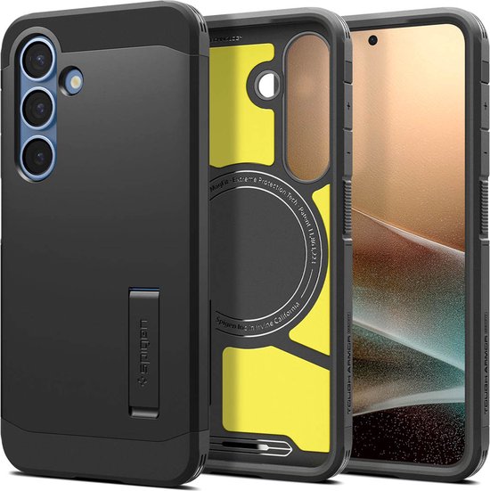 Spigen Coque adaptée pour Samsung Galaxy S25 Plus - Spigen Tough Armor Mag - Zwart