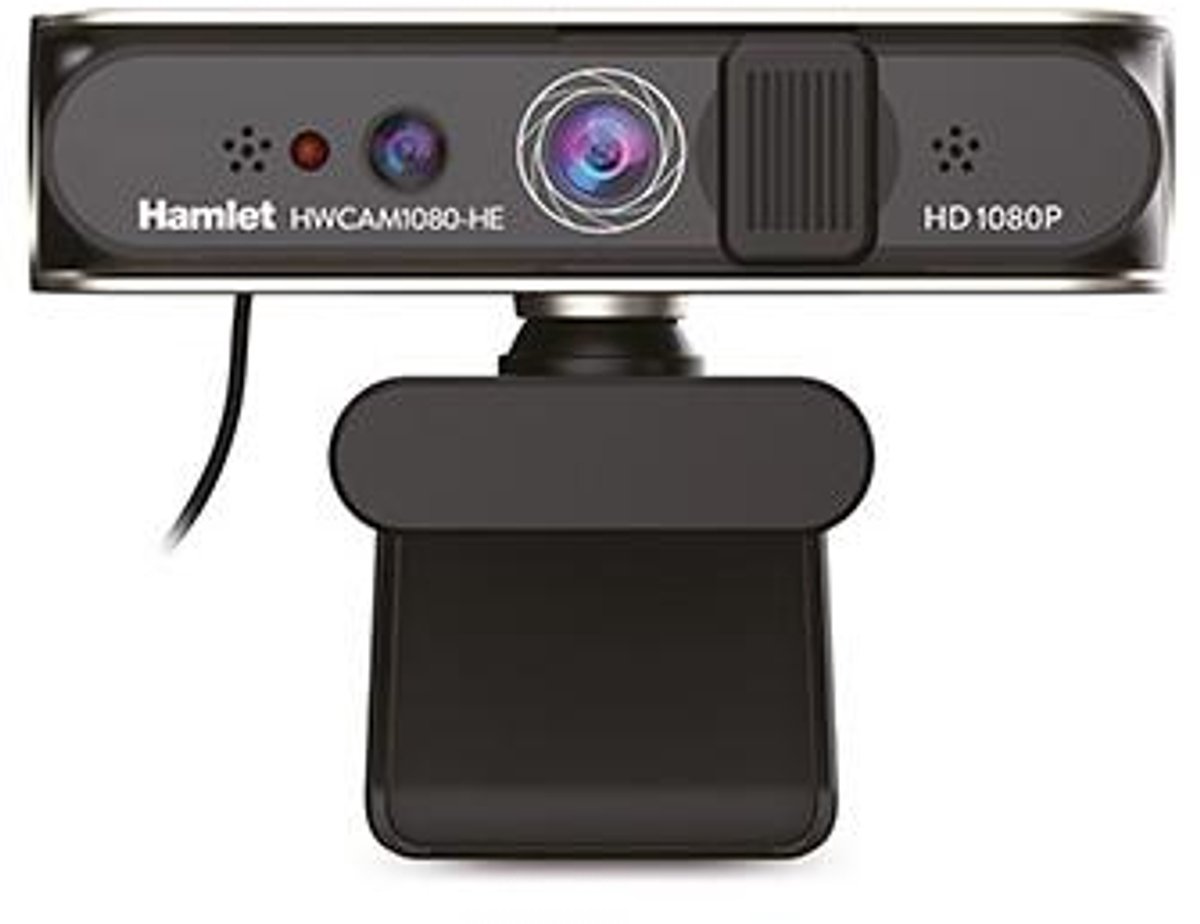 Hamlet HWCAM1080-HE webcam 2 MP 1920 x 1080 Pixels USB 2.0 Zwart