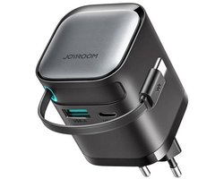 Joyroom 3 in 1 Snellader - 65W Oplader met USB C Kabel - tot 70cm uittrekbaar Kabel