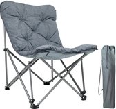 Bol.com TRVLMORE Campingstoel - Opvouwbaar - Incl. Draagtas - Kampeerstoel - Vlinderstoel - 136 kg draagvermogen - Grijs aanbieding