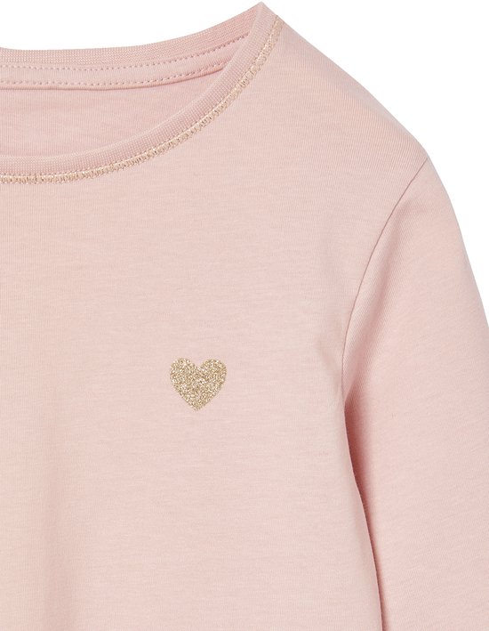 Vertbaudet T-shirt fille coeur pailleté manches longues Basics