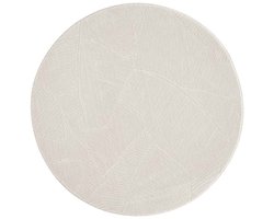 Rond zacht vloerkleed - Fuzz Leaf crème 80