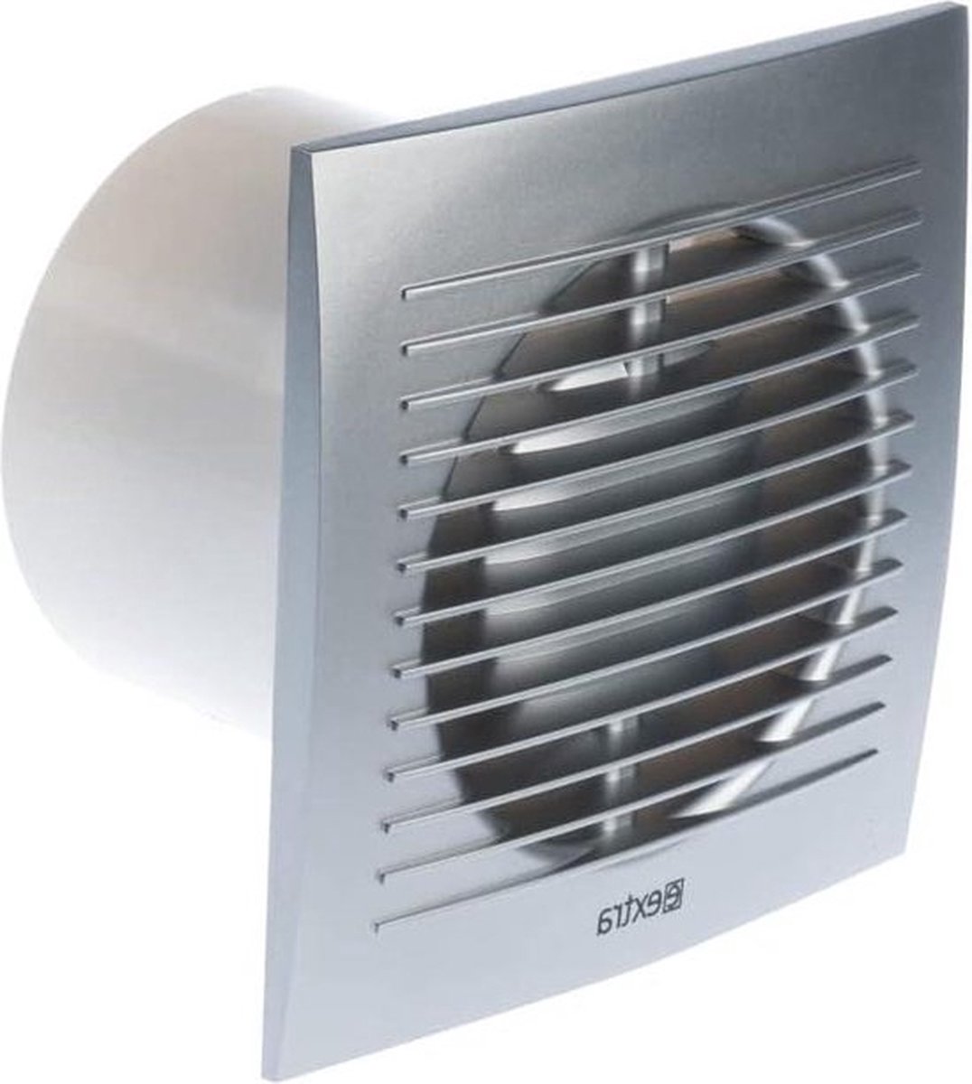 Badkamer Ventilator - Stille Afzuigventilator 100mm - Zilver - Muurventilator Keuken Toilet