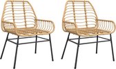 vidaXL Tuinstoel bruin poly rattan - set van 2