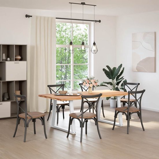 vidaXL - Eettafel - Bruin - Acaciahout - 170 x 80 x 75 cm | Leen Bakker