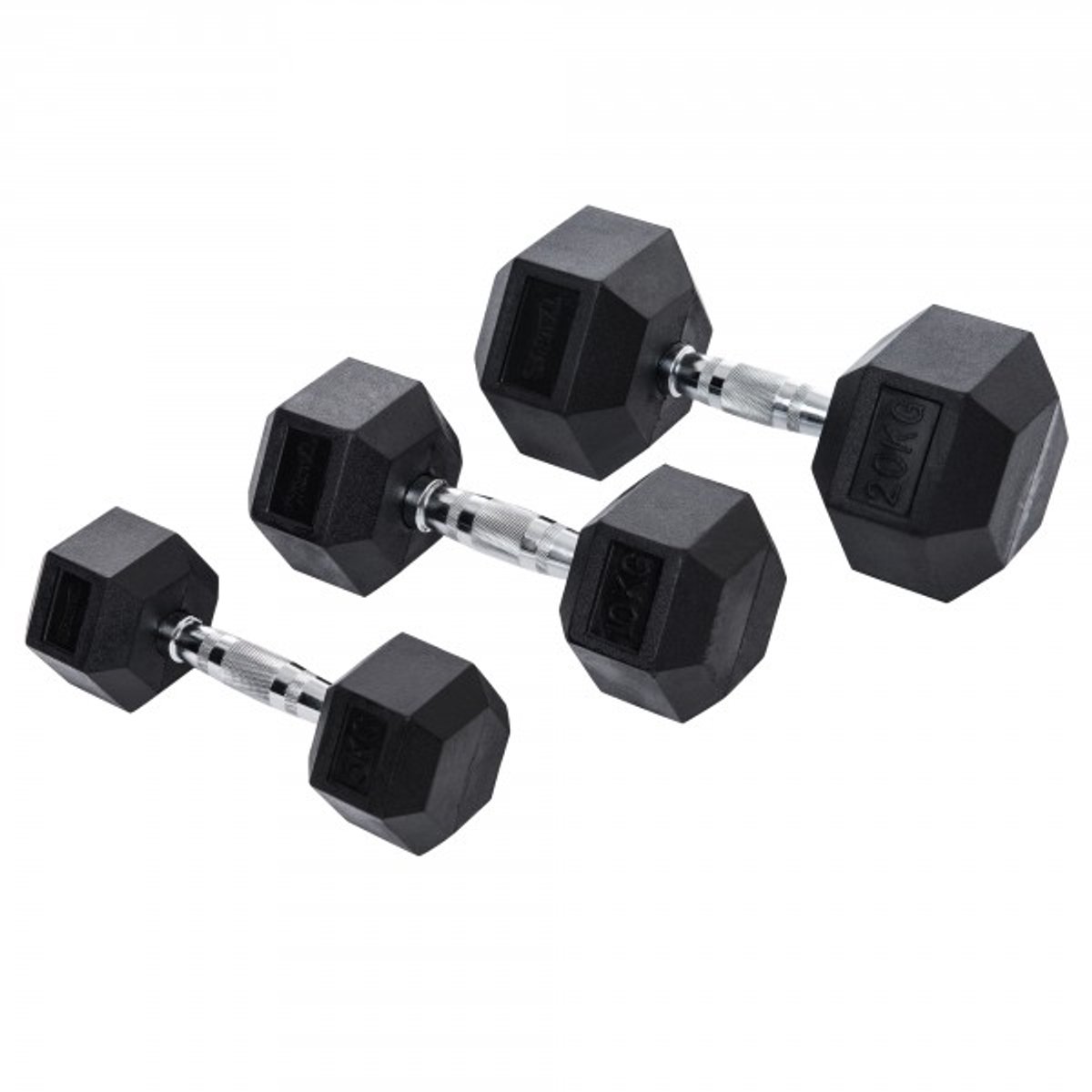 Taurus Hex TPE Single Dumbbell 40kg – Hexagonale Halter met Rubberen Coating – Antislip Grip – Functionele en Krachttraining – Per Stuk Geleverd