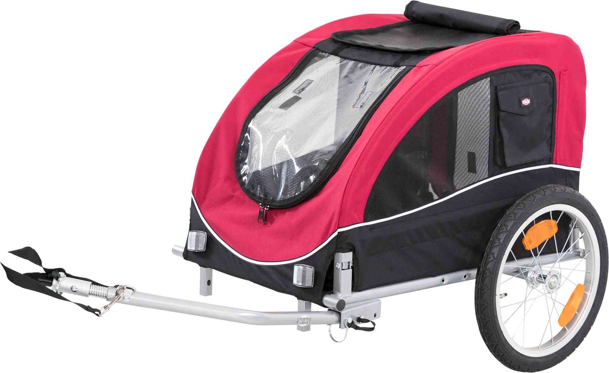 Trixie Hondenfietskar - Zwart Rood - M - <22 kg - 63x68x75/137 cm