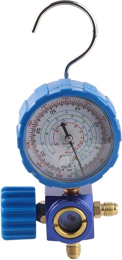 Manometer R134a Airconditioning Spruitstukmeter R134A R-410A Manometer & Klep 500Psi ...