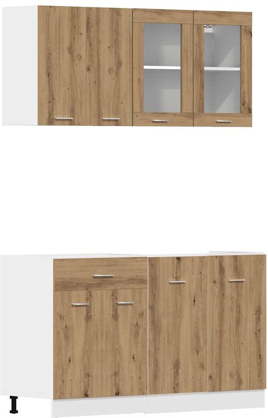 Hangkast Lyon 80x31x60 cm bewerkt hout bruin eikenkleur kopen