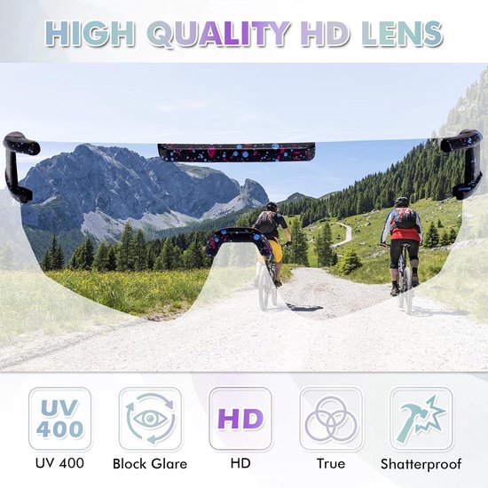 400 UV-bescherming Fietsbril met ergonomische neuspad - gepolariseerde zonnebril voor dames en heren - sportzonnebril voor fietsen, skiën, vissen, wandelen — afbeelding 2