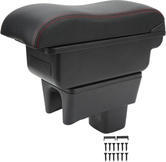 RATI ARMSTER S armsteun compatibel voor SUZUKI SWIFT 2024- met handrem [zwart,vega leer] retrofit middenarmsteun met opbergvak