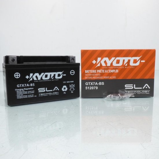 Batterie SLA Kyoto pour Scooter Peugeot 125 Django 2T Heritage 2014 YTX7A-BS / 12V 6Ah Neuf