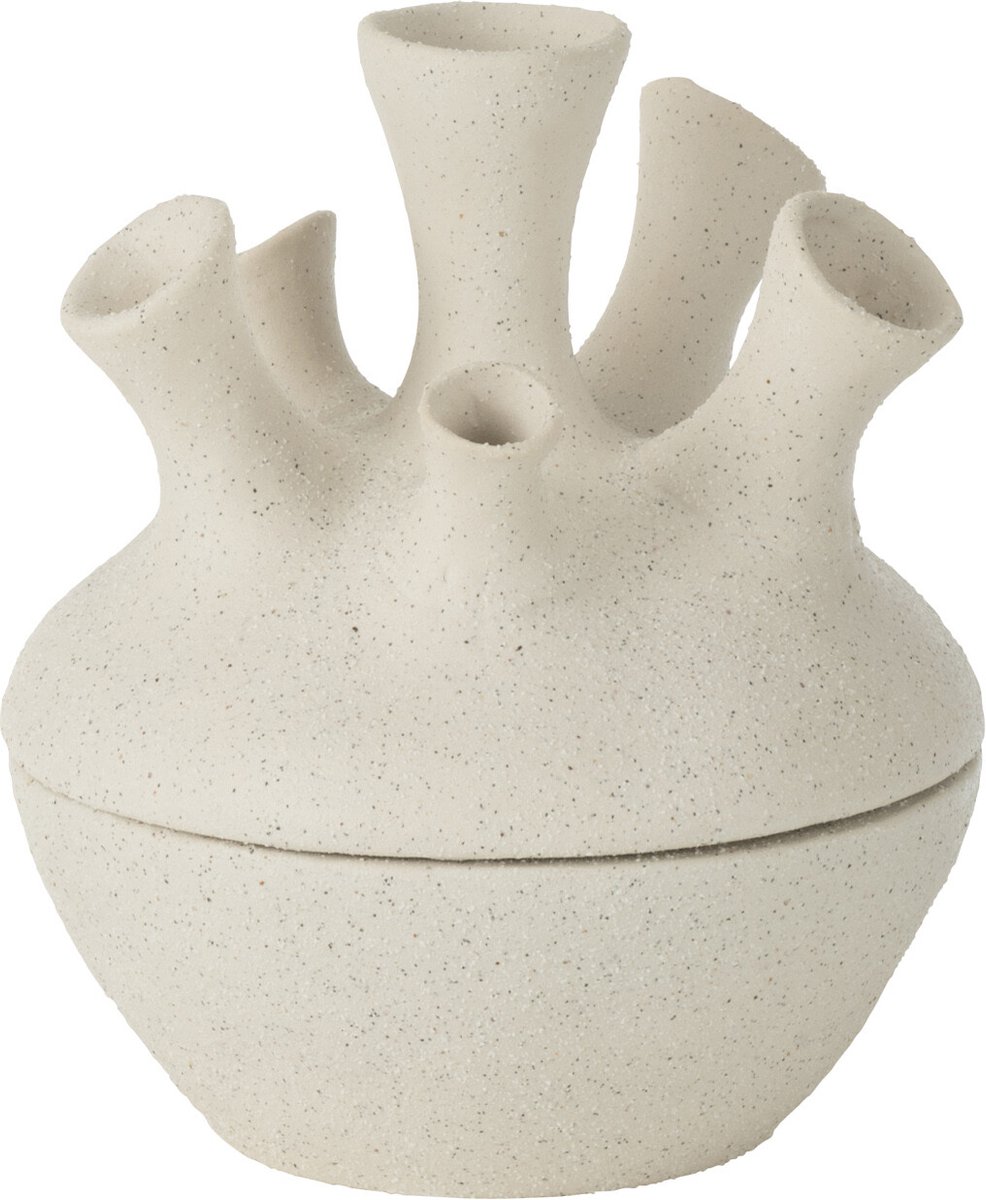 J-Line vaas Koraal - keramiek - wit - small - Ø 17 cm