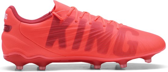 PUMA KING MATCH FG/AG Chaussures de sport unisexes - Rouge brillant - PUMA White- Rouge feu