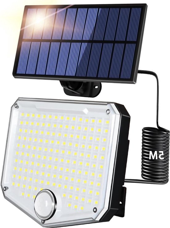 Wstan 500W LED Outdoor Solar Street Light, 540LEDs, 50000LM, Solar Street Lamp met bewegingsmelder & afstandsbediening, IP65 Solar LED Projector voor Tuin, Garag