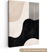 Peinture sur toile 60x80 cm - Décoration murale Abstrait - Japandi - Beige - Moderne - Décoration murale salon - Décoration chambre - Accessoires de chambre - Peintures sur toile