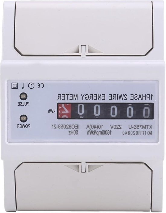 Foto: Digitale energiemeter lcd eenfasige 2 draads elektrische meter kwh din rail meter 10 40 a xtm75s u energieverbruik monitoren 