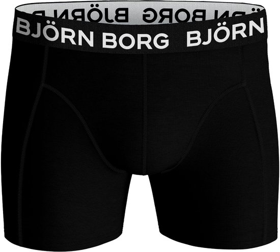 Zwarte Björn Borg boxer met witte merknaam op de elastische band.