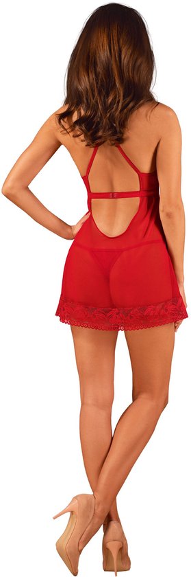 Babydoll Sexy et String - Rouge