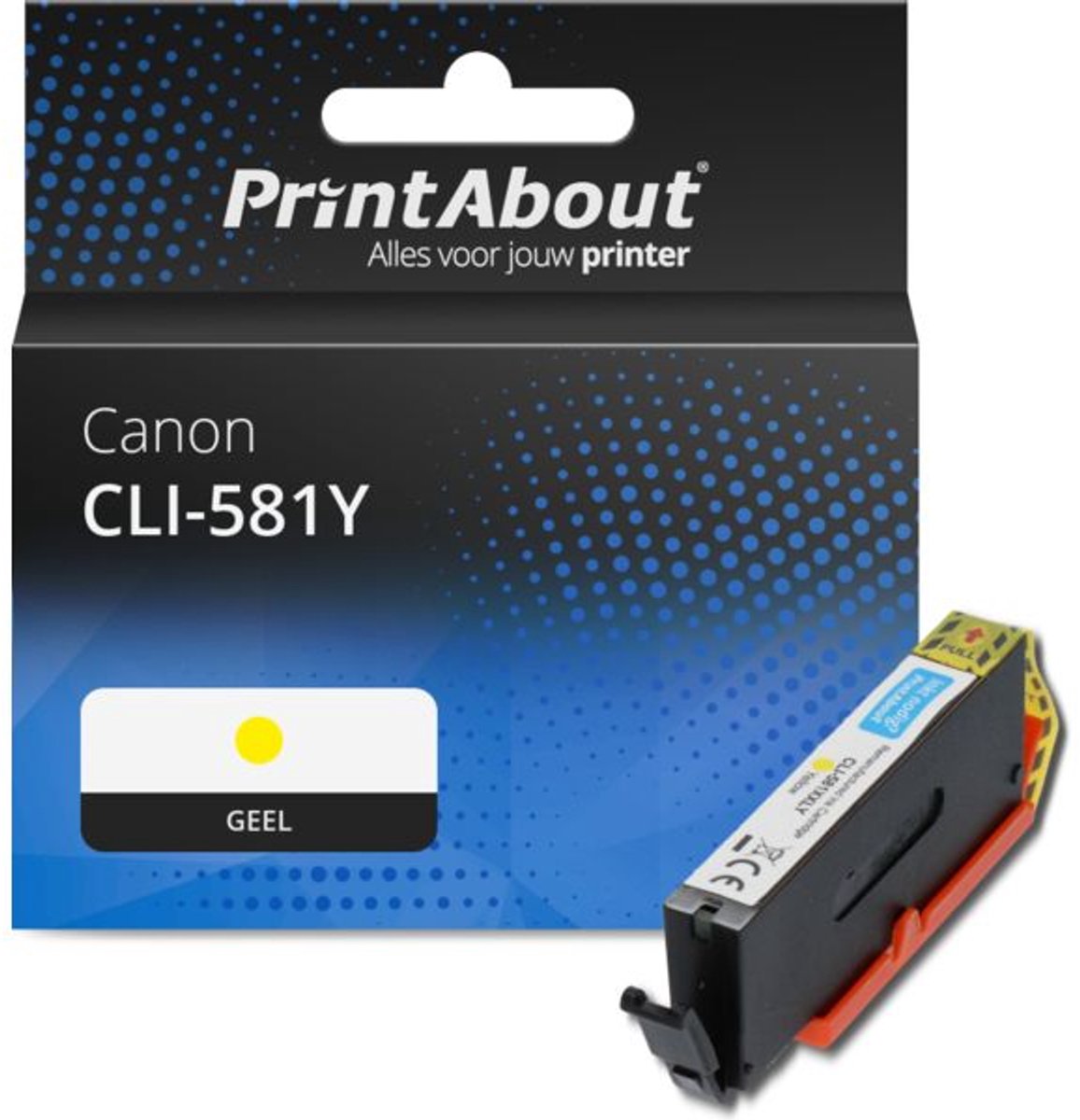 PrintAbout Huismerk Canon CLI-581 Y Inktcartridge Geel