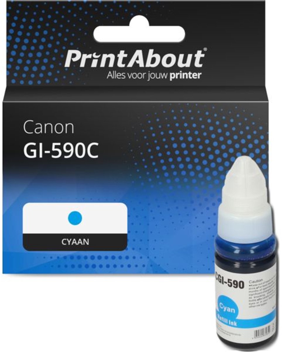 PrintAbout huismerk Inktcartridge GI-590C Cyaan geschikt voor Canon