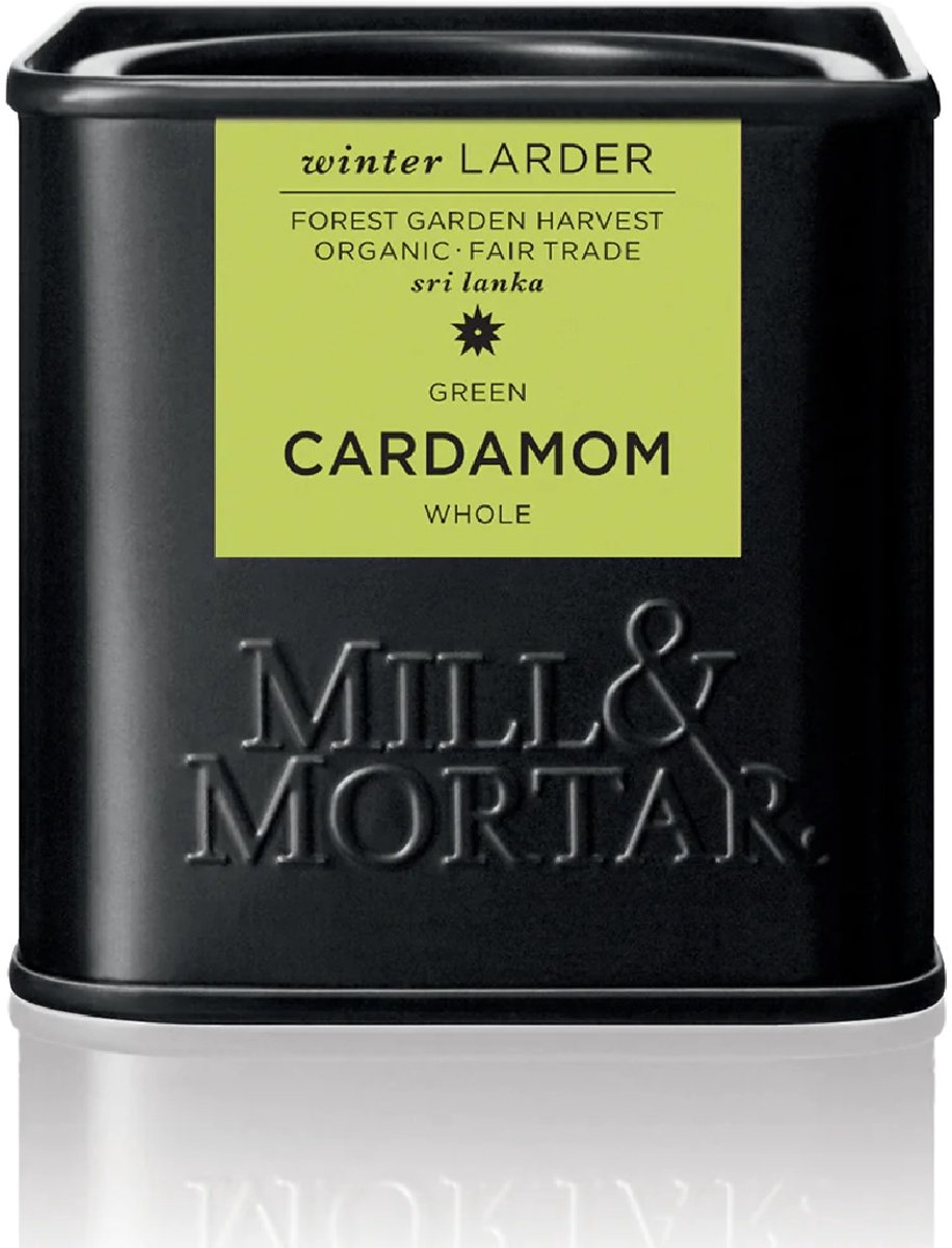 Mill & Mortar - Biologisch groene kardemom, volledige zaden (25g)