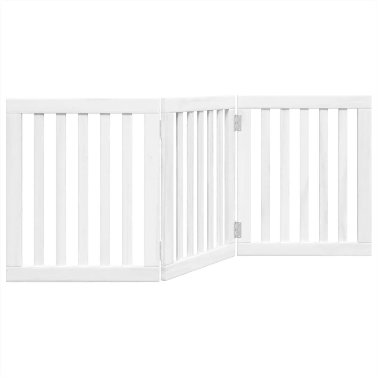 Bol.com vidaXL - Hondenhek - inklapbaar - 3 - panelen - 150 - cm - populierenhout - wit aanbieding