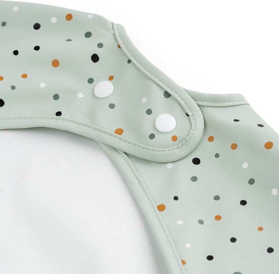 Done by Deer slabbetje met mouwen happy dots - groen van Done by Deer — afbeelding 3