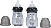 Bol.com We-Too Standaardfles - 260 ml - Black - 2-pack aanbieding