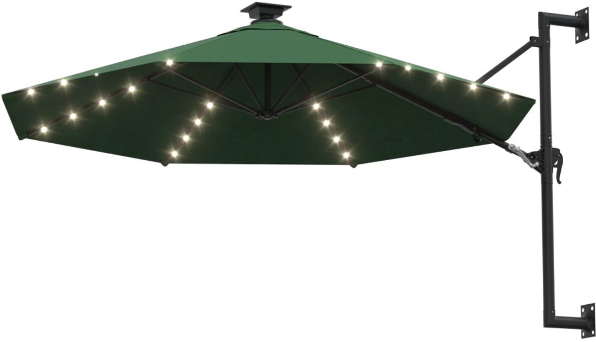 Bol.com vidaXL - Wandparasol - met - metalen - paal - 300 - cm - groen aanbieding