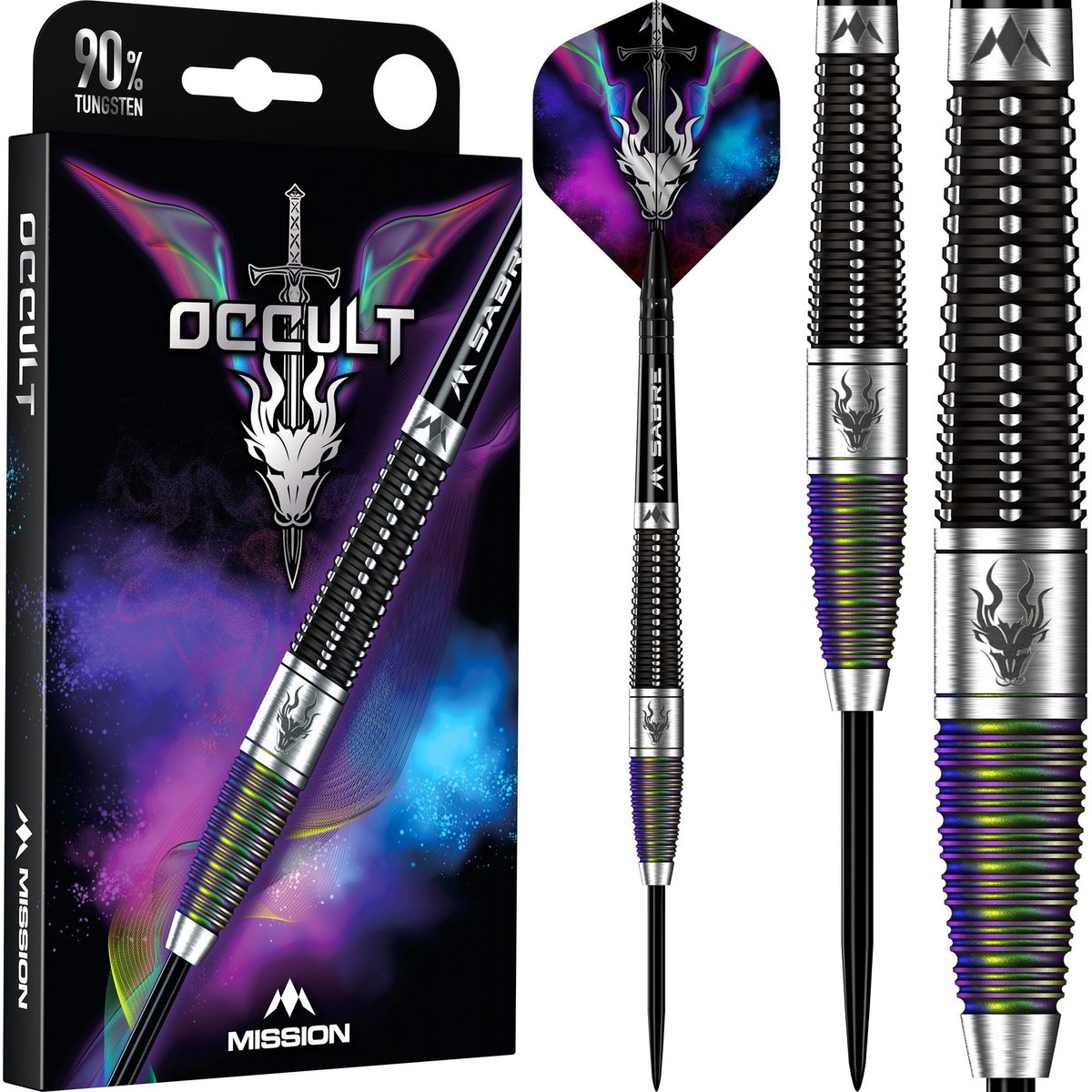 Mission Occult Darts Black & Coral 90% - Dartpijlen