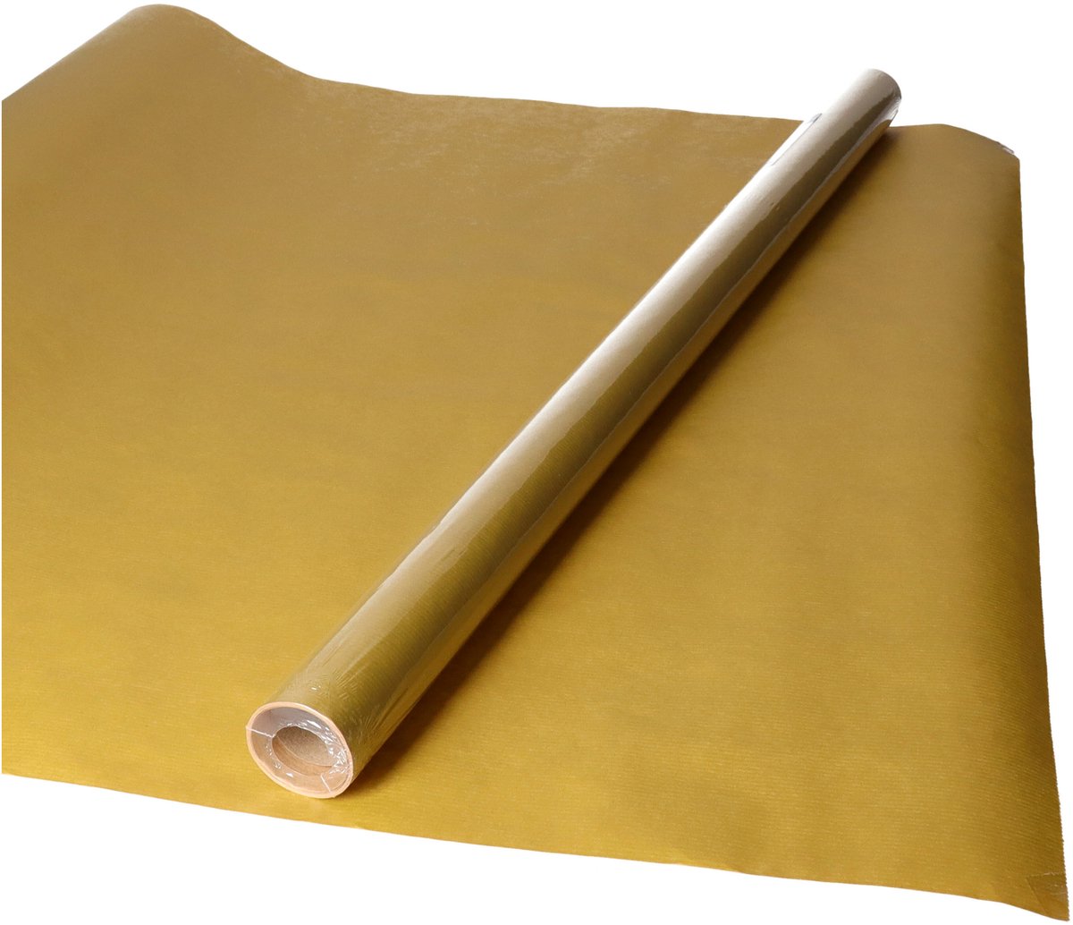 Rollen Kraft inpakpapier - goudkleurig - 200 x 70 cm - kadopapier / cadeaupapier / boeken kaften