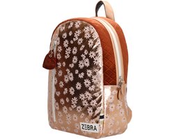 Zebra Trends Girls Rugzak - Metallic - Bloemen - Schooltas - Boekentas - Meisjes Rugtas - Roze