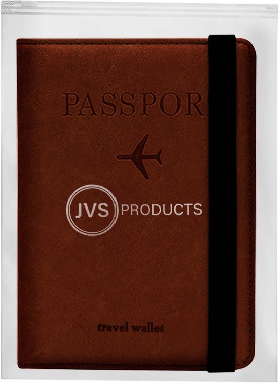 Étui à passeport - Porte-passeport - Couverture de passeport - RFID - Simili cuir - Marron
