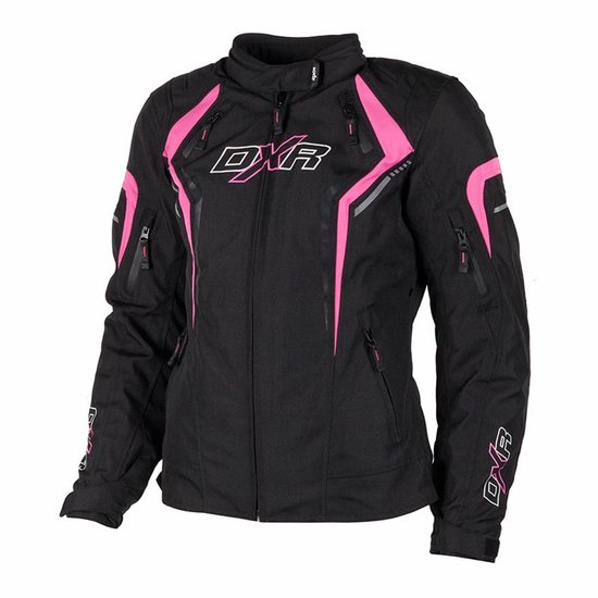 Motorjas JULIA vrouw|4-seizoenen|Zwart/Fushia 36 CE-gekeurd van MOTOBLOUZ
