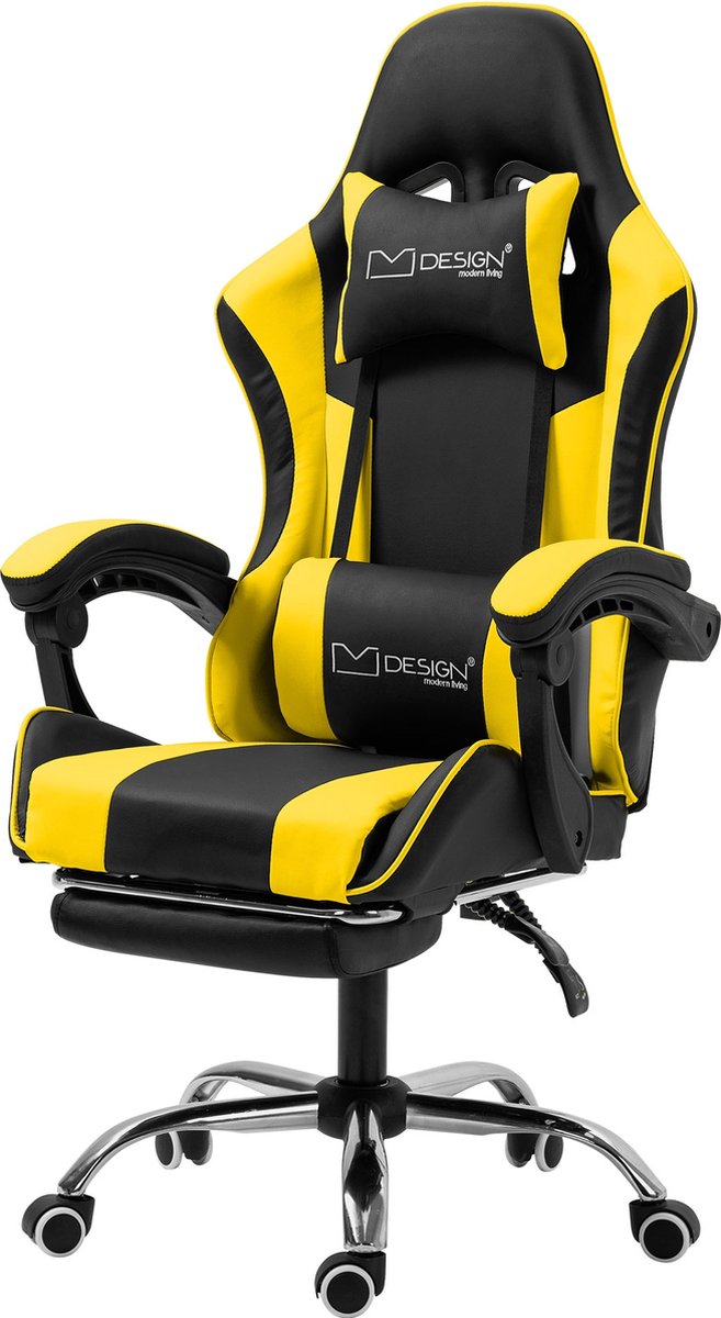 Massage gamestoel zwart/grijs PU leer ML ontwerp
