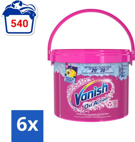 Vanish Oxi Action - Vlekkenverwijderaar Poeder - Levendige Kleuren - Gekleurde Was - 2.7 Kg - Voordeelverpakking - 6 stuks