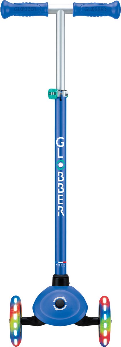 Bol.com 3-Wiel Step - Globber Primo Plus Lights Navy Blue - blauw - lichtgevende wielen - in hoogte verstelbaar - vanaf 3 tot 9 ... aanbieding