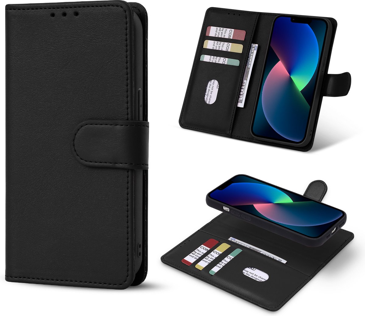 Casemania Hoesje Geschikt voor Apple iPhone 16 Pro Max - Zwart - 2 in 1 Magnetic Afneembaar Book Case