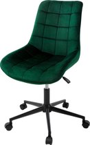 Bol.com Bureaustoel op wielen groen met fluwelen bekleding en metalen frame ML design aanbieding