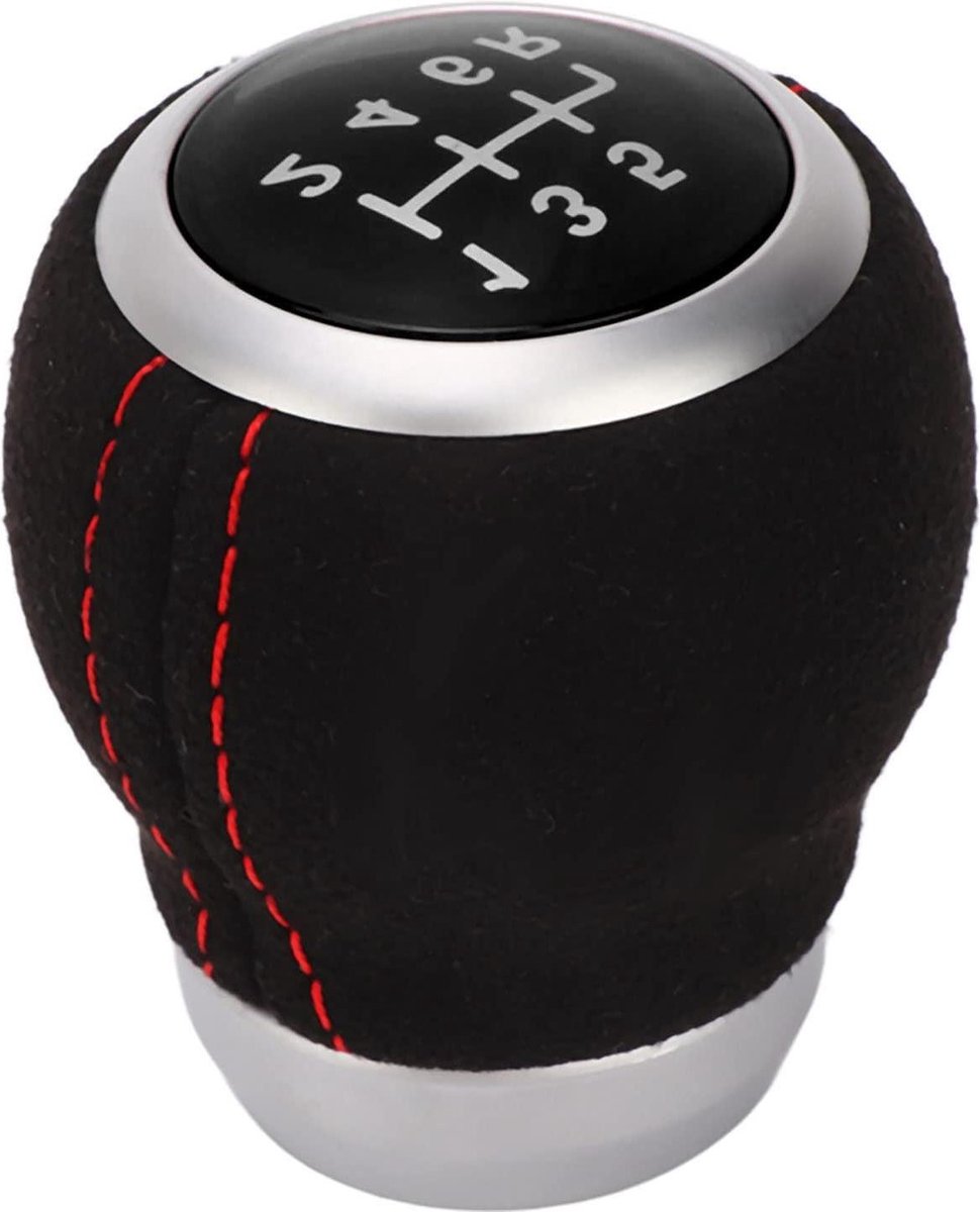 Auto Gear Knop Hoofd 6 Speed Shifter Handvat - ABS + Suede Lederen Versnellingshendel Knop .